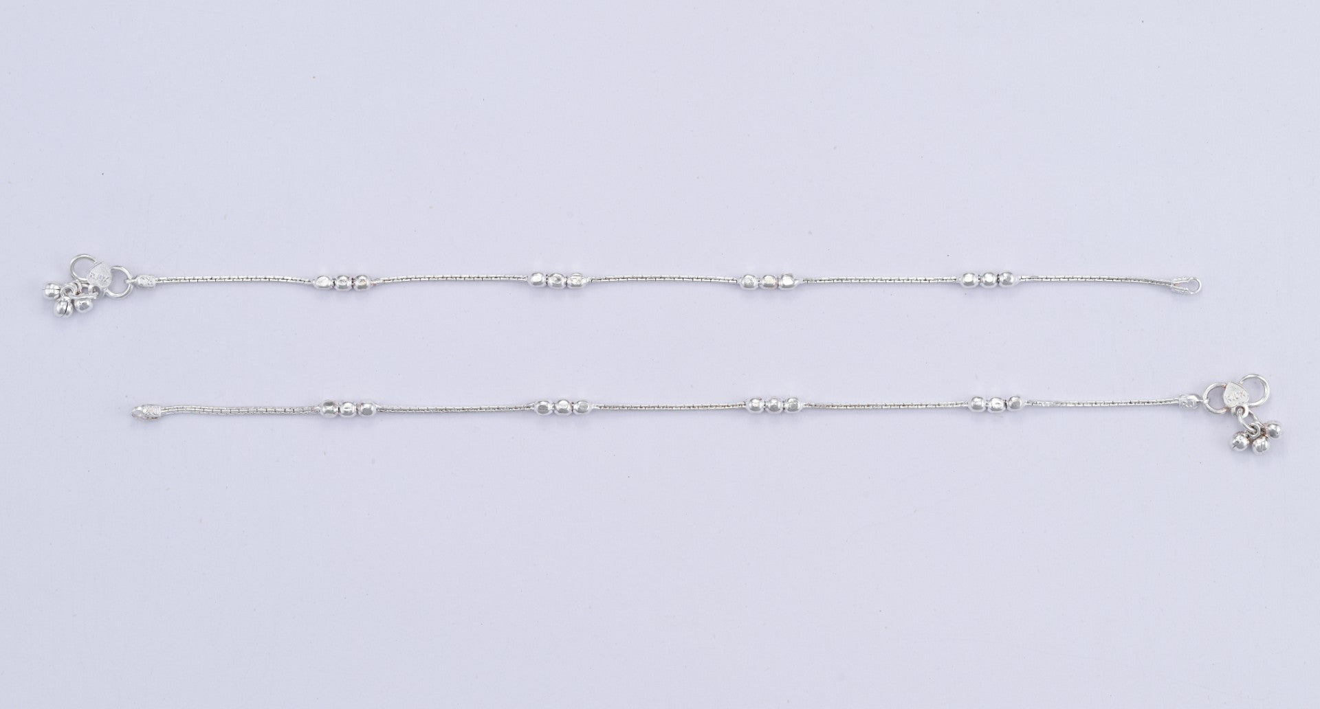 Silver Triple Beaded Payal