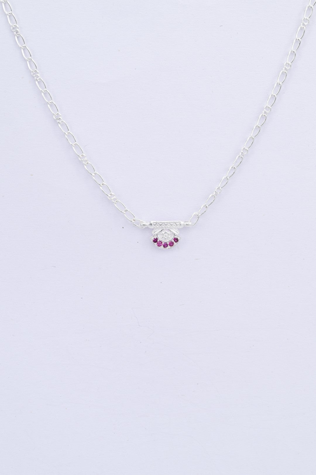 Magenta Fan Shaped Pendant